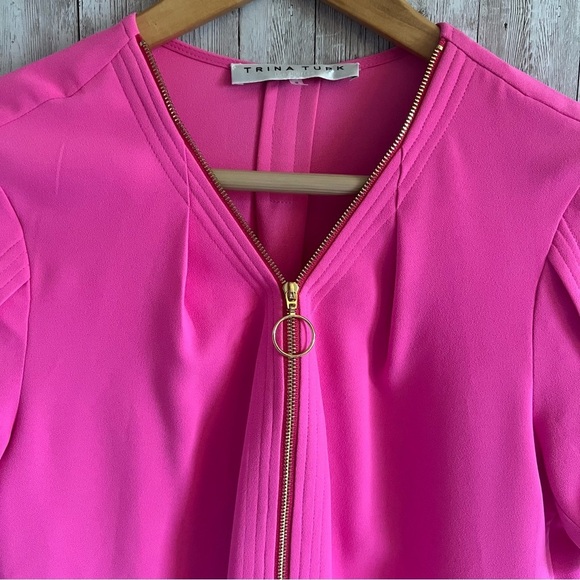 Trina Turk Pink Short Sleeve Mini Dress 2 - Picture 5 of 5
